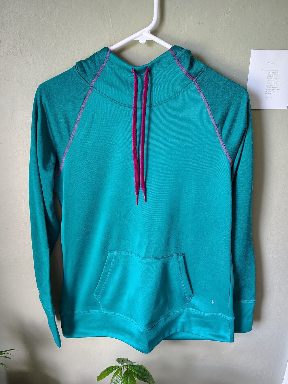 *Like New* Danskin Women's Medium Teal Hooded Pullover Sweatshirt